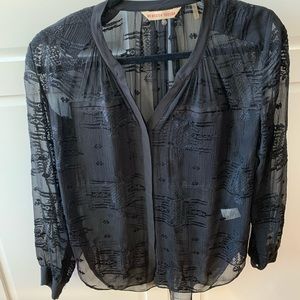 Rebecca Taylor black lace blouse